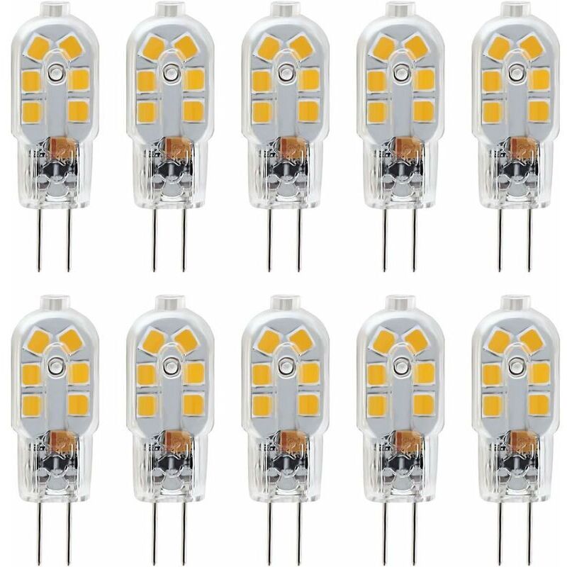 foto del prodotto lablanc lampadina led g4 12v, 2w equivalente a una lampada alogena da 10w, senza sfarfallio, 200lm, bianco caldo 3000k, angolo del fascio luminoso