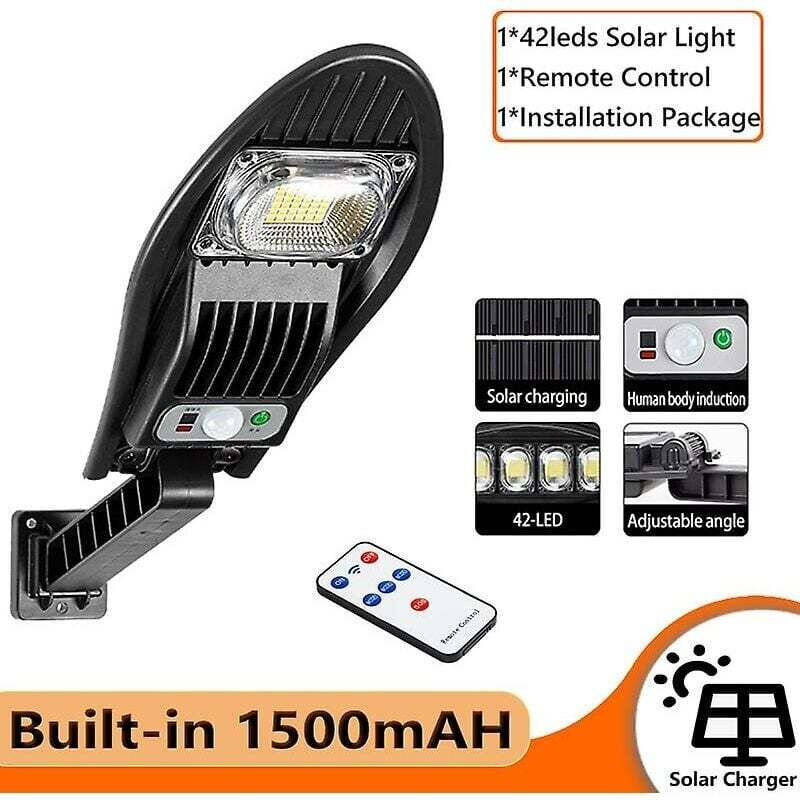 foto del prodotto lablanc lampione solare da esterno a led impermeabile, 500 w, 1500 mah, per giardino, parete, angolo regolabile, con modalit remote, 1 lampada