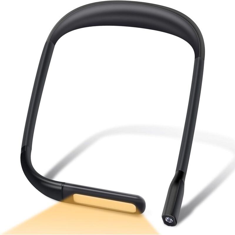 foto del prodotto lablanc luce da lettura per il collo, luce da lettura flessibile a led ricaricabile tramite usb per leggere a letto, lampada da lettura portatile,