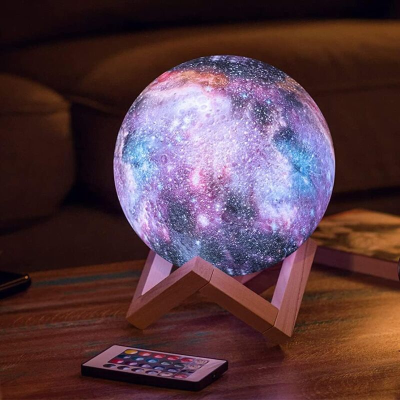 foto del prodotto lablanc luce notturna a led 3d da 15 cm, lampada da comodino, luce notturna a 16 colori, lampada da scrivania, alimentata tramite usb, telecomando