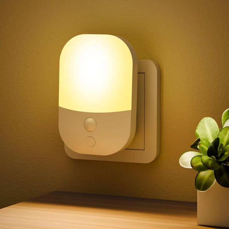foto del prodotto lablanc luce notturna con sensore crepuscolare, 5 livelli di luminosit , modalit di illuminazione on off auto, luce notturna per bambini bianco