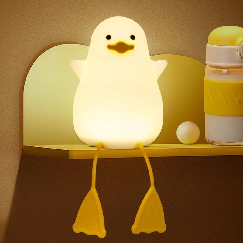 foto del prodotto lablanc luce notturna per bambini a forma di anatra, luce notturna kawaii per bambini, luce notturna portatile per bambini con dimmer touch,