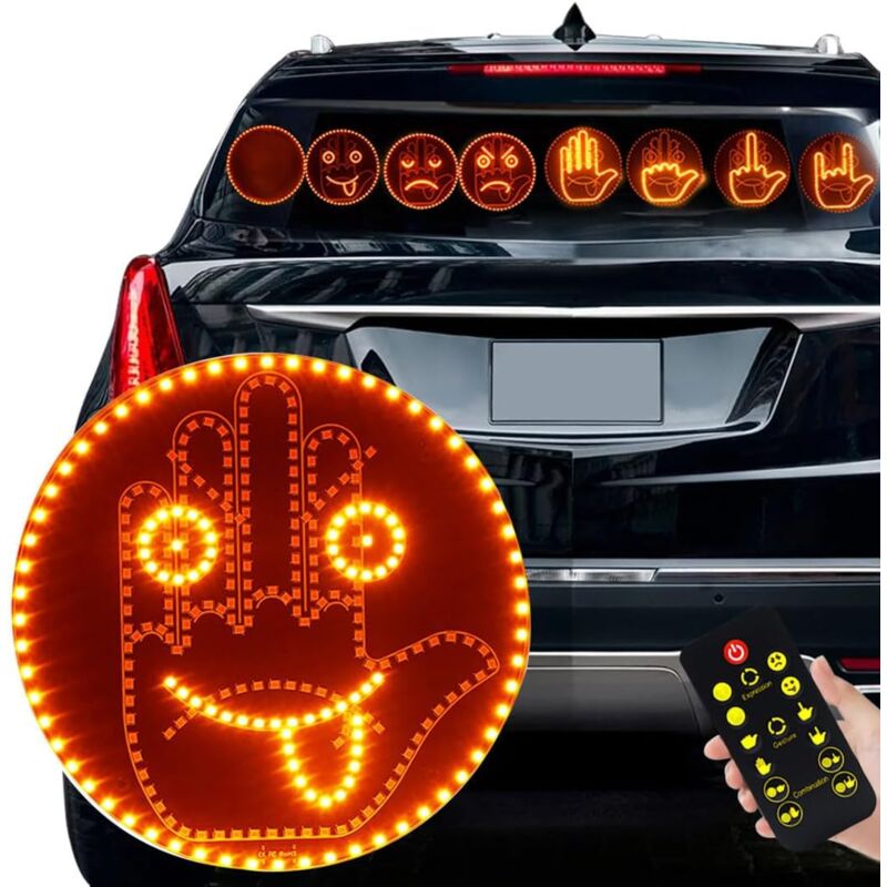 immagine 0 del prodotto lablanc luce per dita e segnaletica luminosa per auto, luce per gesti per auto per esprimere te stesso, 2 in 1, luce per espressioni in auto, luce