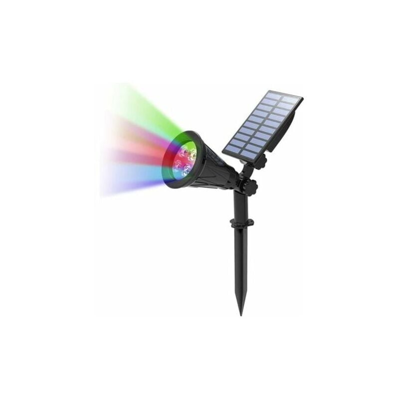 foto del prodotto lablanc luce solare da esterno, faretto solare con 4 colori cangianti, lampada da giardino wireless impermeabile ip65 per esterni con faretto