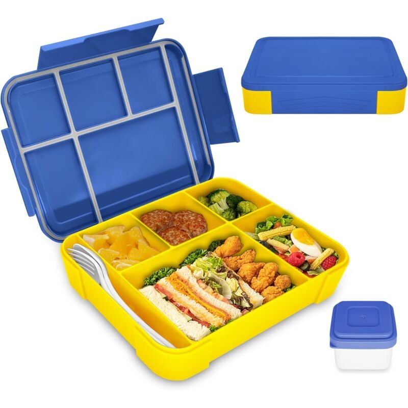 foto del prodotto lablanc lunch box per bambini con scomparti, lunch box per bambini da 1300 ml, bento box a tenuta stagna, lunch box per bambini per asilo nido e