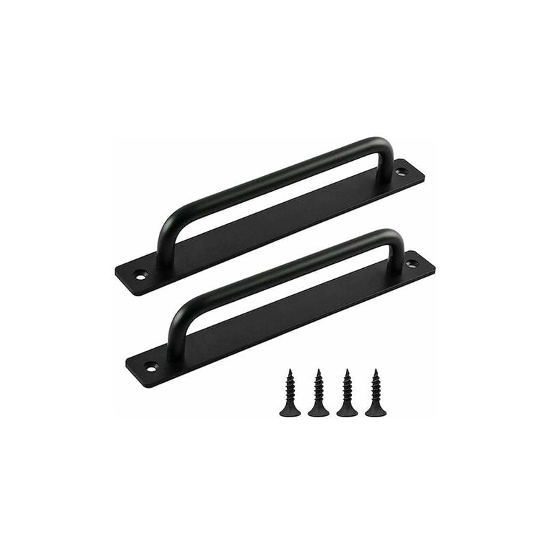 foto del prodotto lablanc maniglia per porta scorrevole 2 pezzi, maniglia per porta del fienile, maniglia nera, maniglie per porte interne ed esterne con viti, per