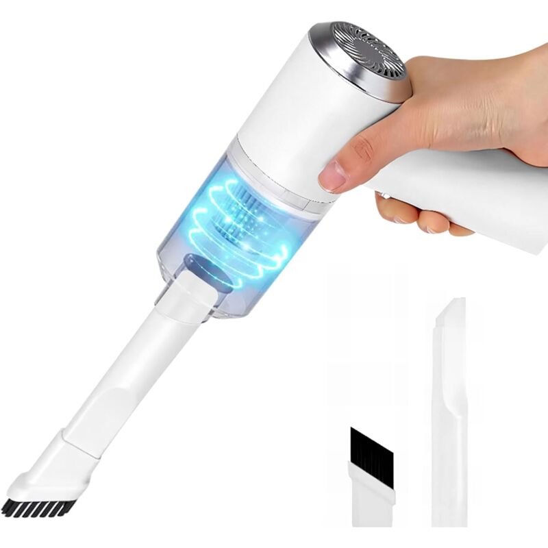 foto del prodotto lablanc mini aspirapolvere portatile senza fili, 6000pa 120w, piccolo e potente, per auto e cucina, bianco