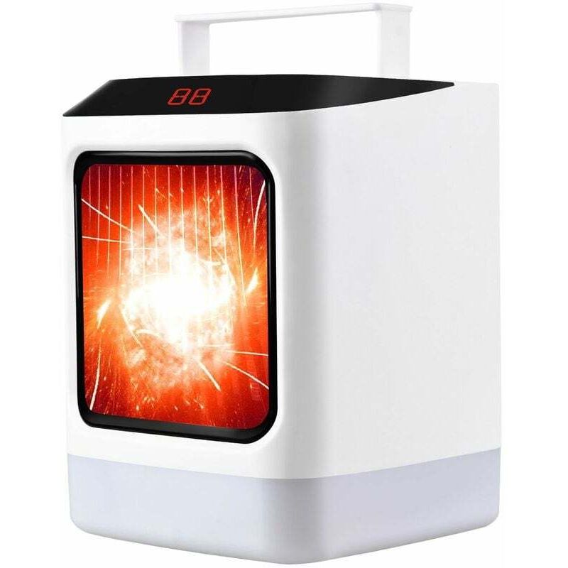 foto del prodotto lablanc - mini riscaldatore d'aria calda da tavolo per uso domestico riscaldamento senza telecomando bianco