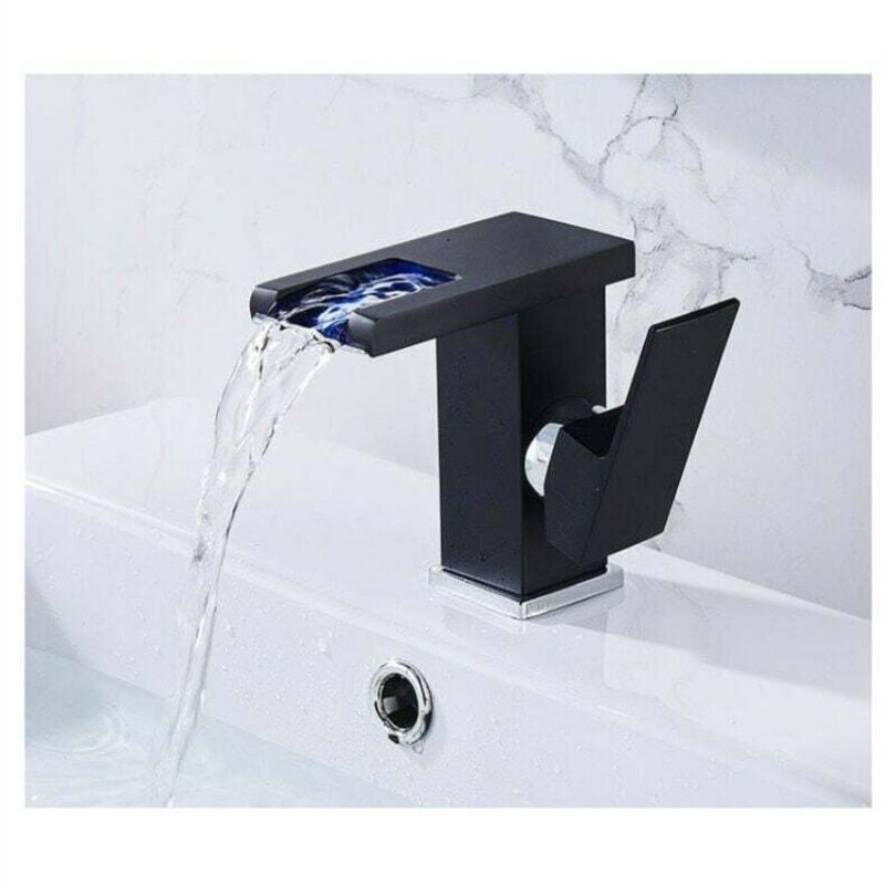 foto del prodotto lablanc miscelatore per bagno, rubinetto per lavabo a cascata con cambio colore rgb, rubinetto per lavabo, miscelatore per wc con maniglia singola,