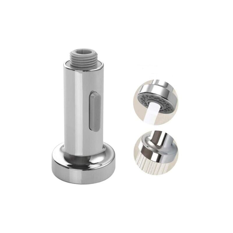 foto del prodotto lablanc miscelatore per lavello da cucina press down pro, 2 funzioni, getti, soffione doccia universale, accessorio per rubinetto argento 