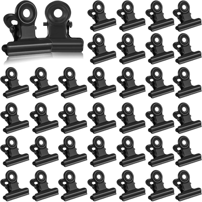 foto del prodotto lablanc mollette bulldog, 50 pezzi da 22 mm, mollette per raccoglitori bulldog, fermagli per raccoglitori da ufficio, fermagli per documenti,
