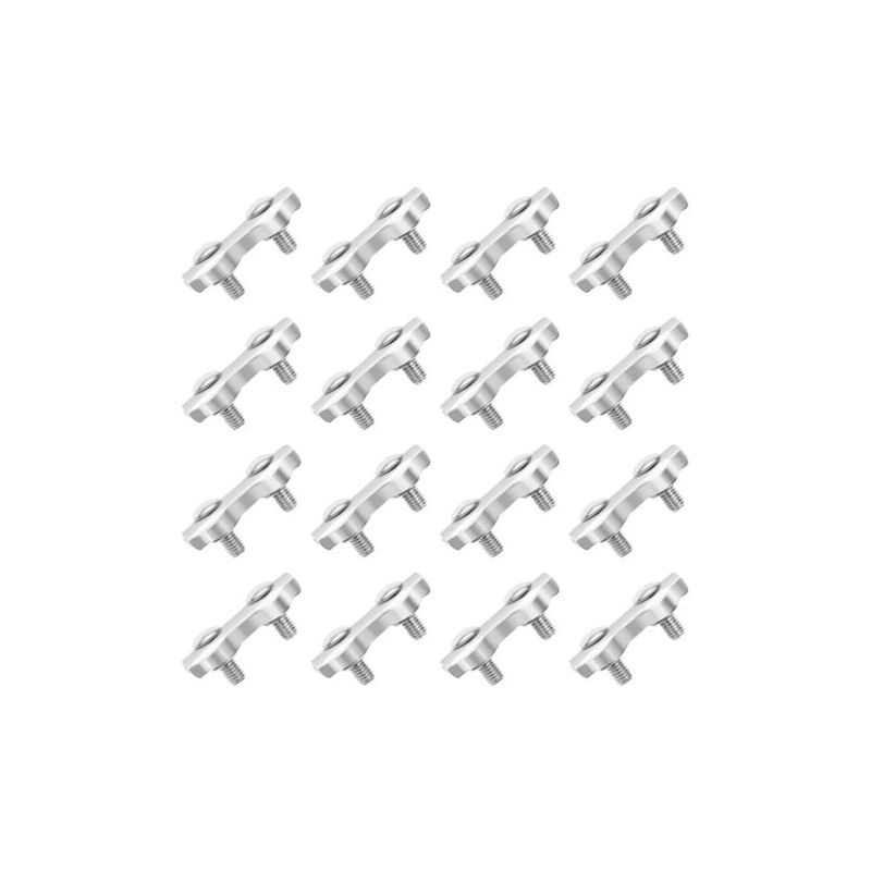 foto del prodotto lablanc morsetto per cavi m2, 18 pezzi, morsetti per cavi doppi in acciaio inossidabile per cavi in acciaio inossidabile da 2 mm