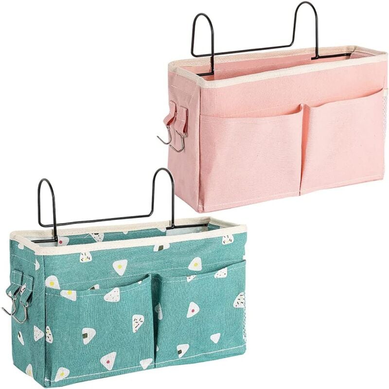 foto del prodotto lablanc organizer da comodino 2 pezzi, tasca portaoggetti da comodino, borsa multifunzionale da comodino, grande cestino portaoggetti da appendere