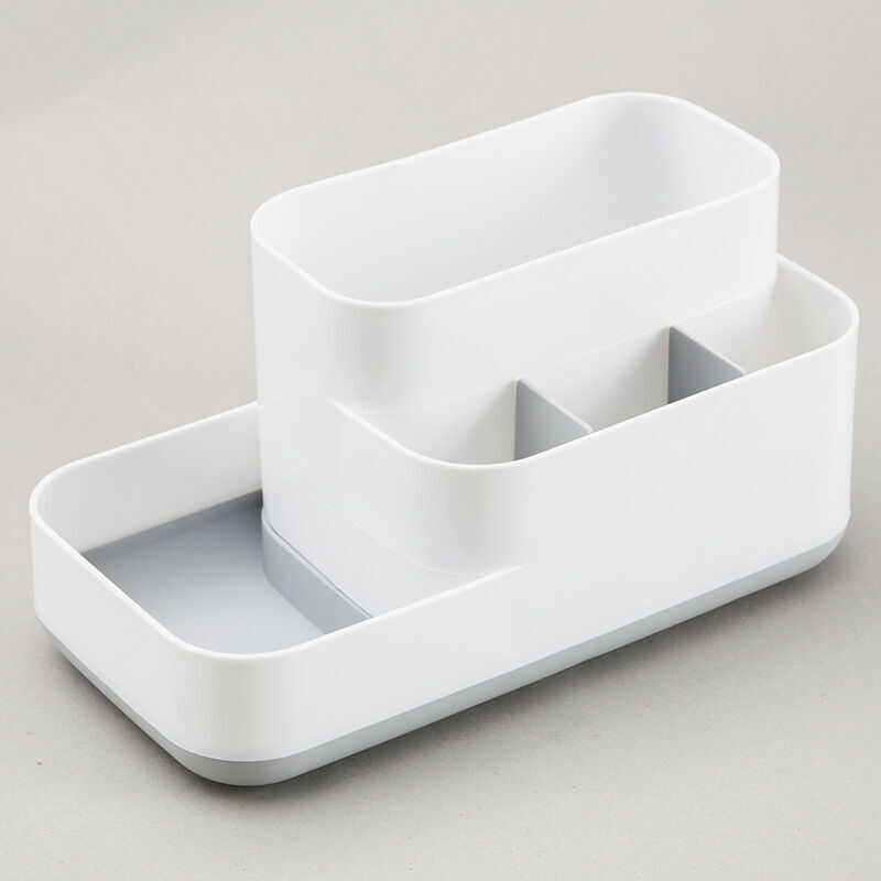 foto del prodotto lablanc organizer da scrivania in legno, astuccio per matite, scatola portaoggetti con divisore flessibile, prodotti per il trucco e la cura della