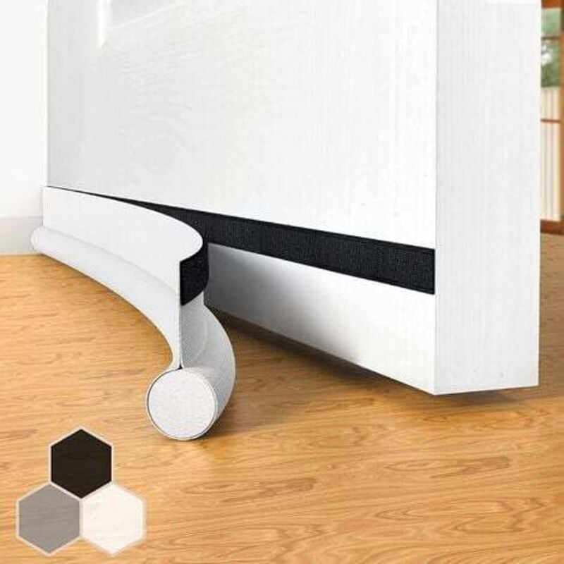 foto del prodotto lablanc paraspifferi autoadesivo per porte, 94 cm sottoporta, paraspifferi isolante, protezione dalle intemperie, insonorizzante, bianco