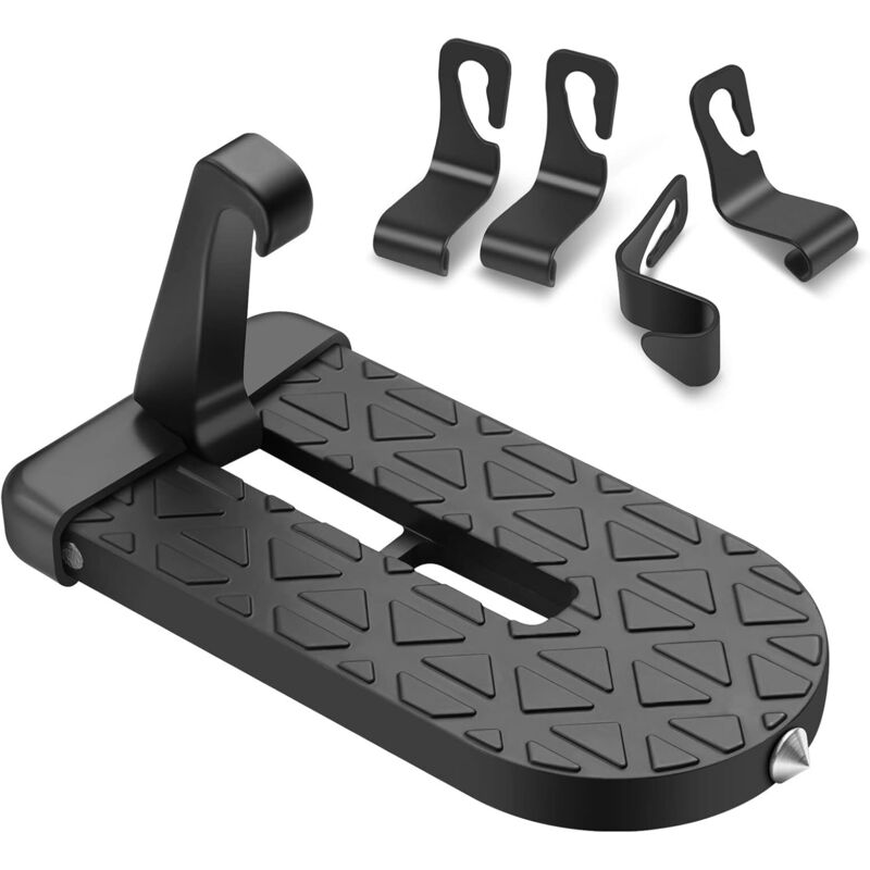 foto del prodotto lablanc pedana per portiera auto, pedale a gancio a u con martello di sicurezza e 4 ganci per auto, pedane per accesso al tetto di jeep, carico