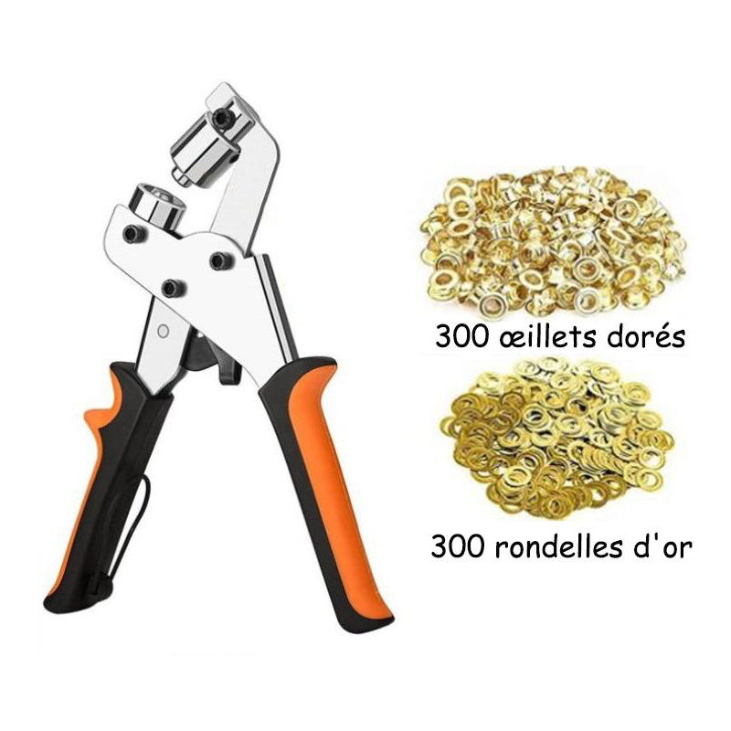 foto del prodotto lablanc pinze per fori, pinze per occhielli, kit professionale per occhielli, 300 pezzi diametro interno 10 mm pinze per montaggio occhielli in