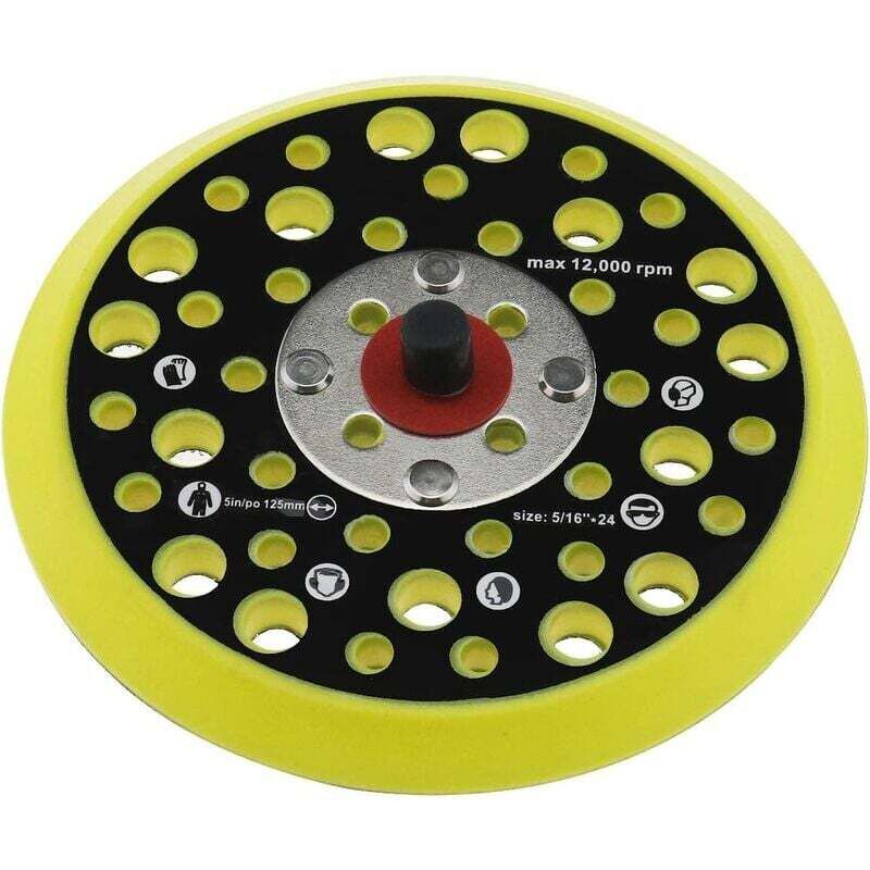 foto del prodotto lablanc platorello di supporto da 125 mm 5 pollici compatibile con mirka ceros deros, 44 fori, attacco filettato 5 16, platorello di supporto con