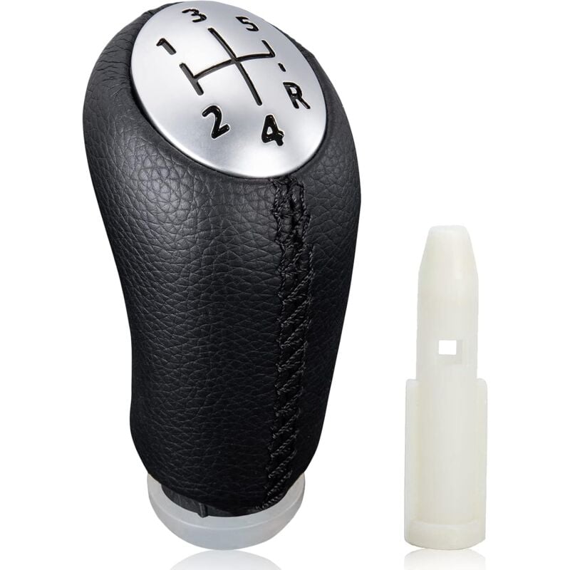 foto del prodotto lablanc pomello del cambio manuale a 5 velocit per renault clio iii 2005 09, megane 2 laguna 2 2003 09, clio 4 2012 19 in pelle nera, con