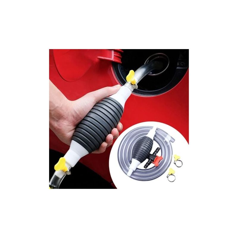 foto del prodotto lablanc pompa manuale, pompa manuale a sifone portatile per il trasferimento del carburante per auto, pompa universale per benzina con tubo