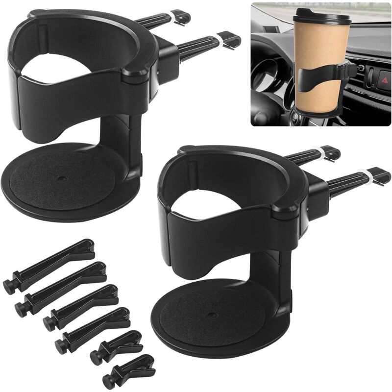 foto del prodotto lablanc portabicchieri per auto, 2 pezzi portabicchieri per bocchette di ventilazione auto, supporto universale regolabile per bocchette di
