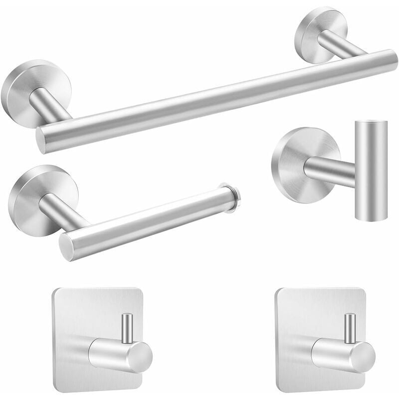 foto del prodotto lablanc portasciugamani 41 cm 16 5 pezzi portasciugamani da bagno in acciaio inox spazzolato portasciugamani rotondo porta carta igienica ganci