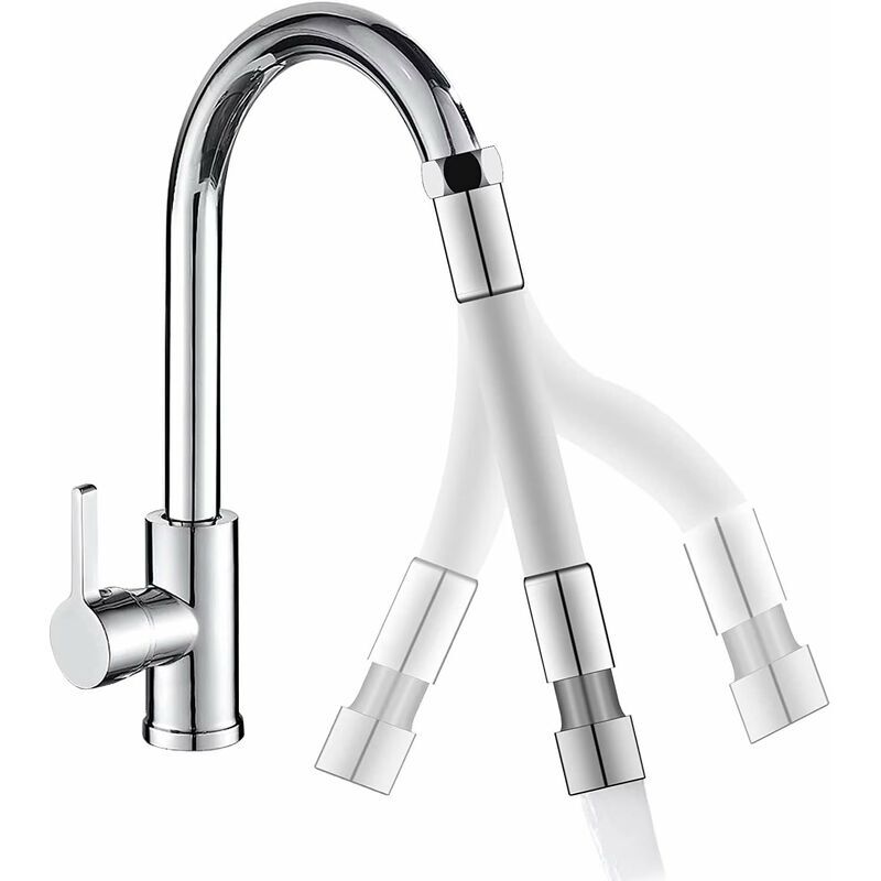 foto del prodotto lablanc prolunga per rubinetto da 20 cm, tubo flessibile per rubinetto da cucina, prolunga per aeratore girevole a 360 bianco 