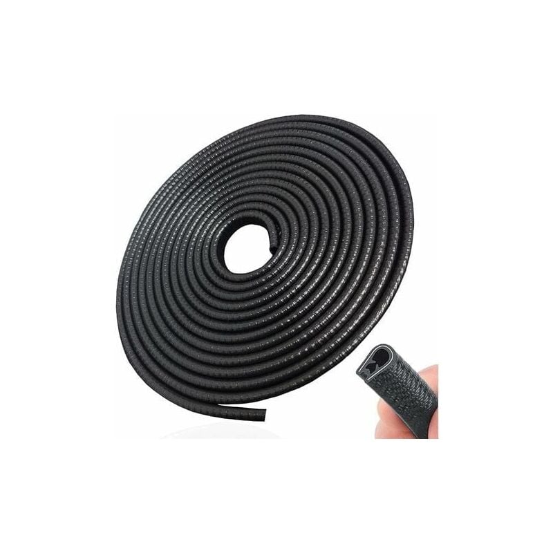 foto del prodotto lablanc protezione per portiera auto nera da 5 m, protezione per bordi in gomma a forma di u senza colla per la maggior parte delle auto