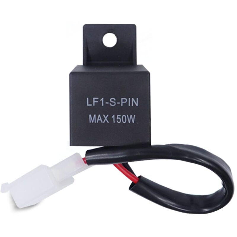 foto del prodotto lablanc rel lampeggiante a led per moto 12v 2 pin lf1 s pin max 150w 12 volt rel automatico per luce lampeggiante centrale
