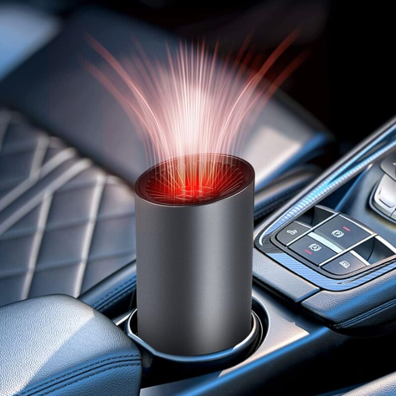 foto del prodotto lablanc riscaldatore portatile per auto da 12 v, riscaldatore invernale per auto con ventosa, riscaldatore per auto con spina per sbrinare e