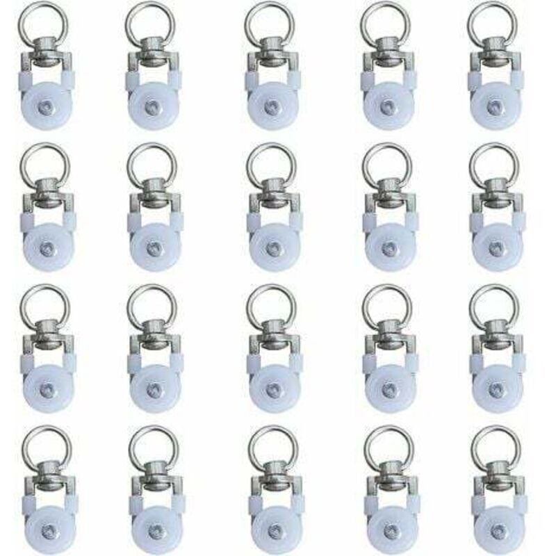 foto del prodotto lablanc rulli per binari per tende, 20 pezzi, rulli per binari, rulli per aste per tende, puleggia silenziosa, rulli per binari per tende da