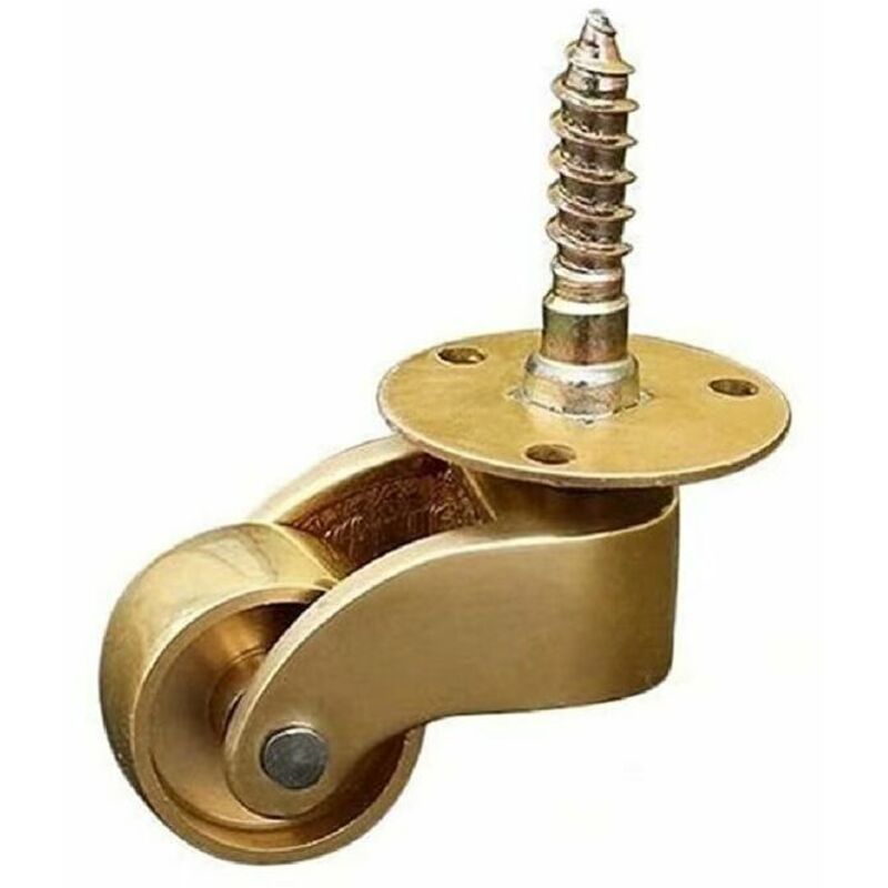 foto del prodotto lablanc ruote universali in ottone per mobili, ruote in ottone massiccio, ruote girevoli a 360 gradi, capacit di carico 75 kg, viti non incluse.