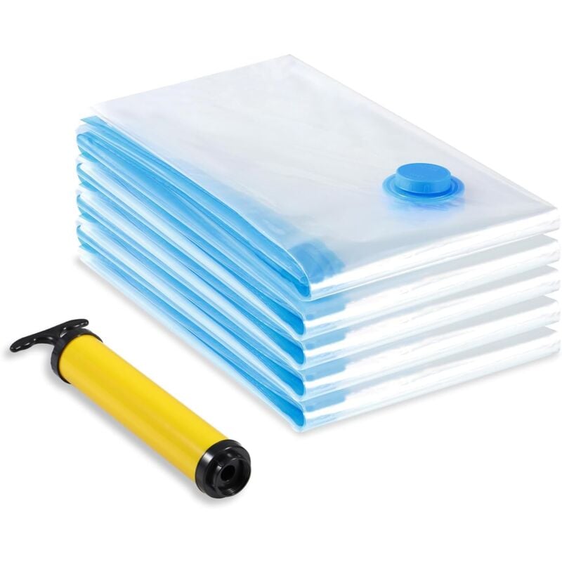 foto del prodotto lablanc sacchetti sottovuoto, confezione da 5 60 x 80 cm , riutilizzabili, per indumenti, per piumoni, con pompa manuale