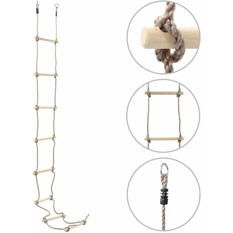 foto del prodotto lablanc scala di corda per bambini 290 cm in legno