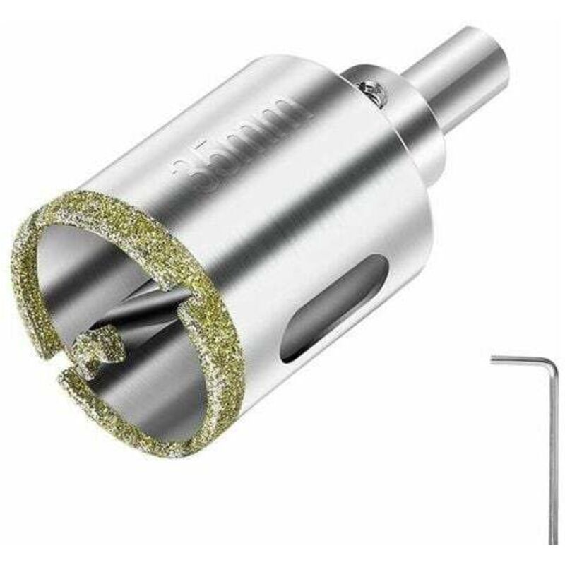 foto del prodotto lablanc sega a tazza diamantata da 35 mm, punta da trapano diamantata con guida centrale, sega a tazza per piastrelle con rivestimento superficiale