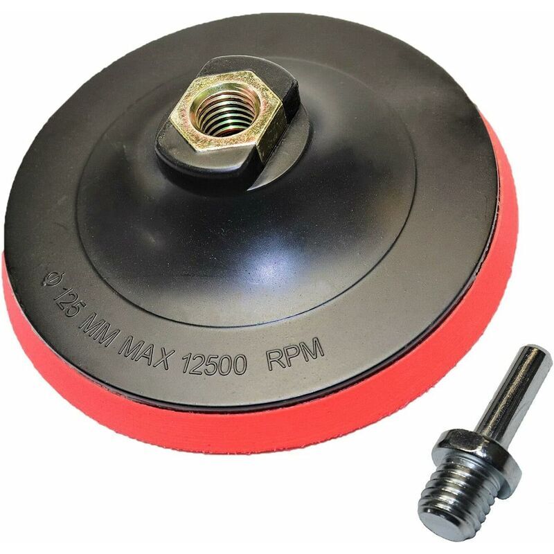 foto del prodotto lablanc set di 1 platorello abrasivo e platorello di supporto con adattatore per platorello con gancio e passante da 125 mm