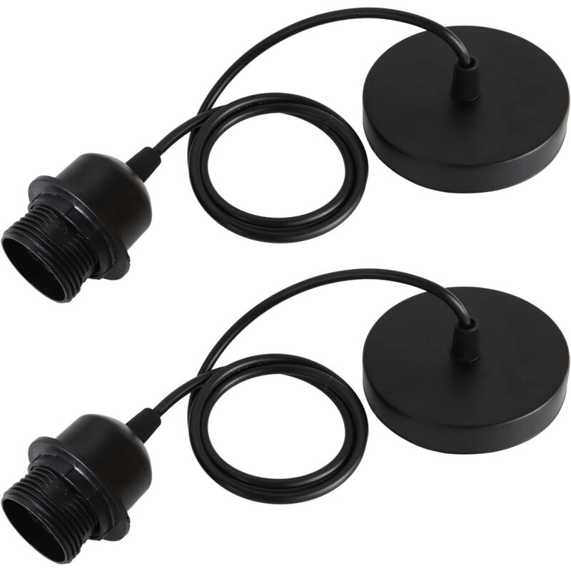 foto del prodotto lablanc set di 2 lampade a sospensione e27 con anello a vite, cavo regolabile da 100 cm, portalampada e27, compatibile con paralume, per