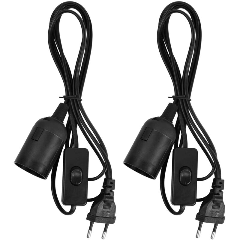 foto del prodotto lablanc set di 2 portalampada e27, attacco e27 con interruttore, portalampada e27 per lampada a sospensione, con cavo di alimentazione da 1,8 m e