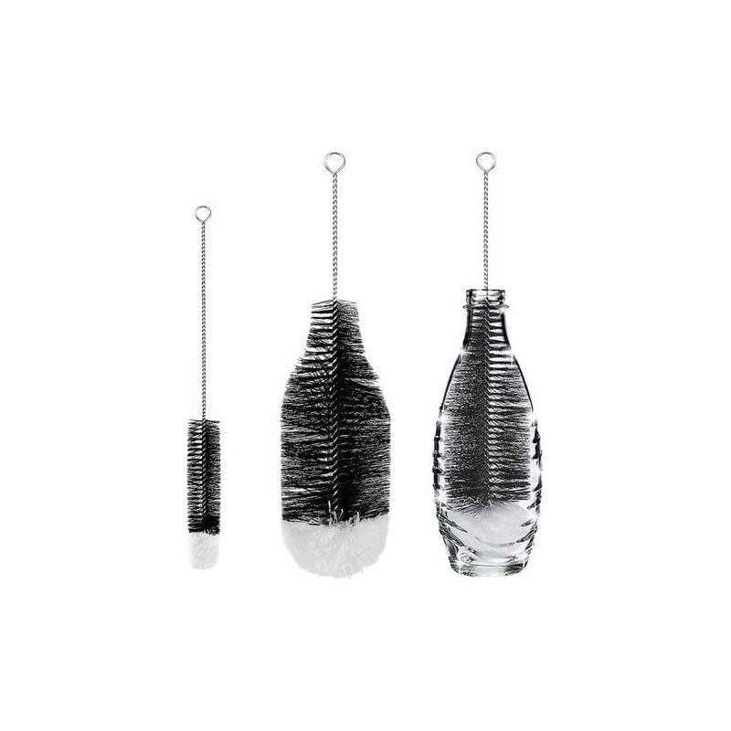 foto del prodotto lablanc set di 2 spazzole per biberon, spazzole per la pulizia, spazzola per biberon, pulizia avanzata per bottiglie di vetro, thermos, biberon e