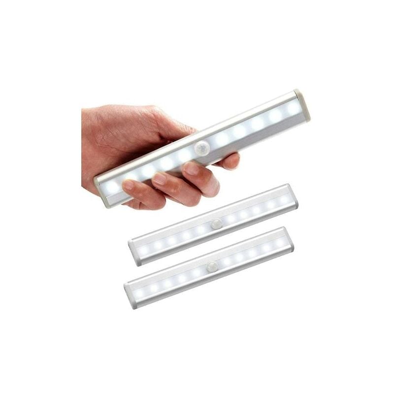 foto del prodotto lablanc set di 3 luci led con sensore di movimento, 10 faretti led wireless, luci led per armadi, illuminazione led a batteria con striscia