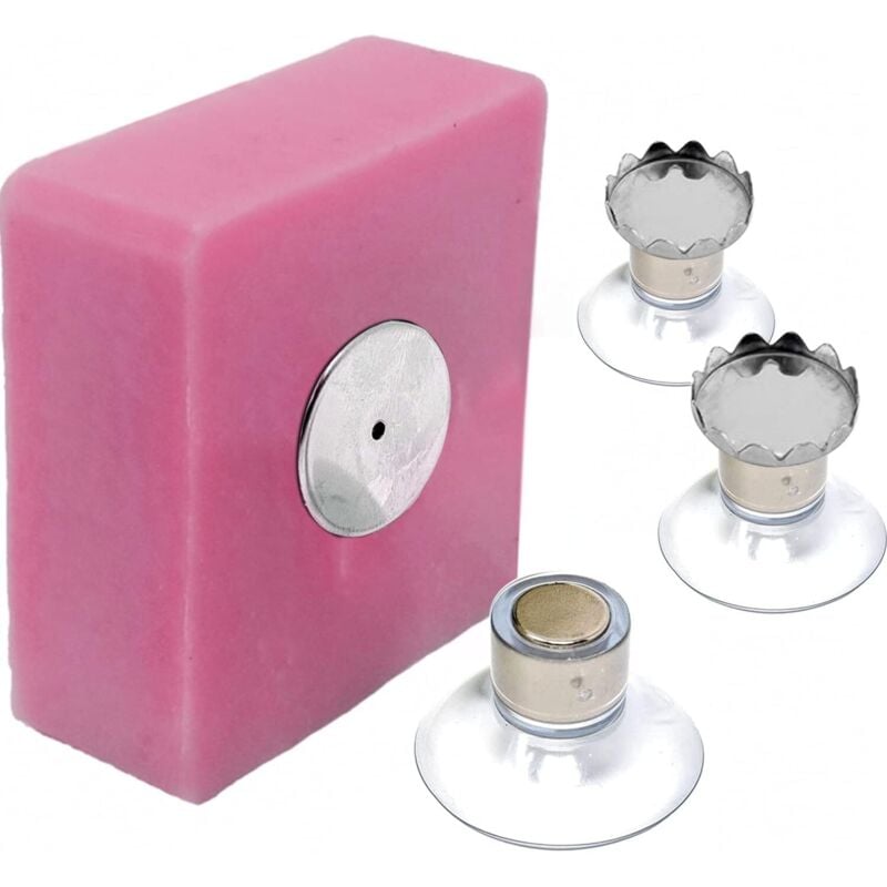 foto del prodotto lablanc set di 3 portasapone magnetici con ventose, design semplice e fissaggio potente, acciaio inossidabile, montaggio a parete, senza fori,