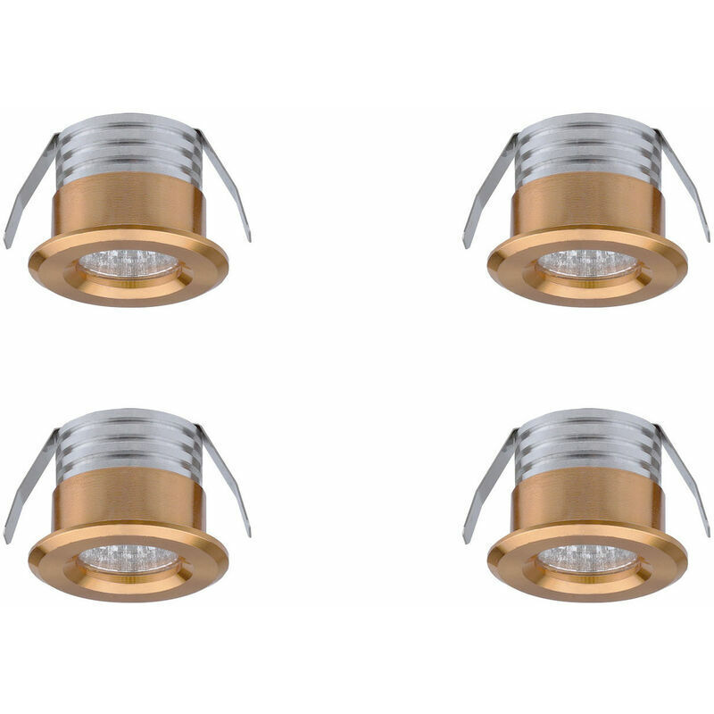 foto del prodotto lablanc set di 4 mini faretti led da incasso, 3 w, bianco caldo oro