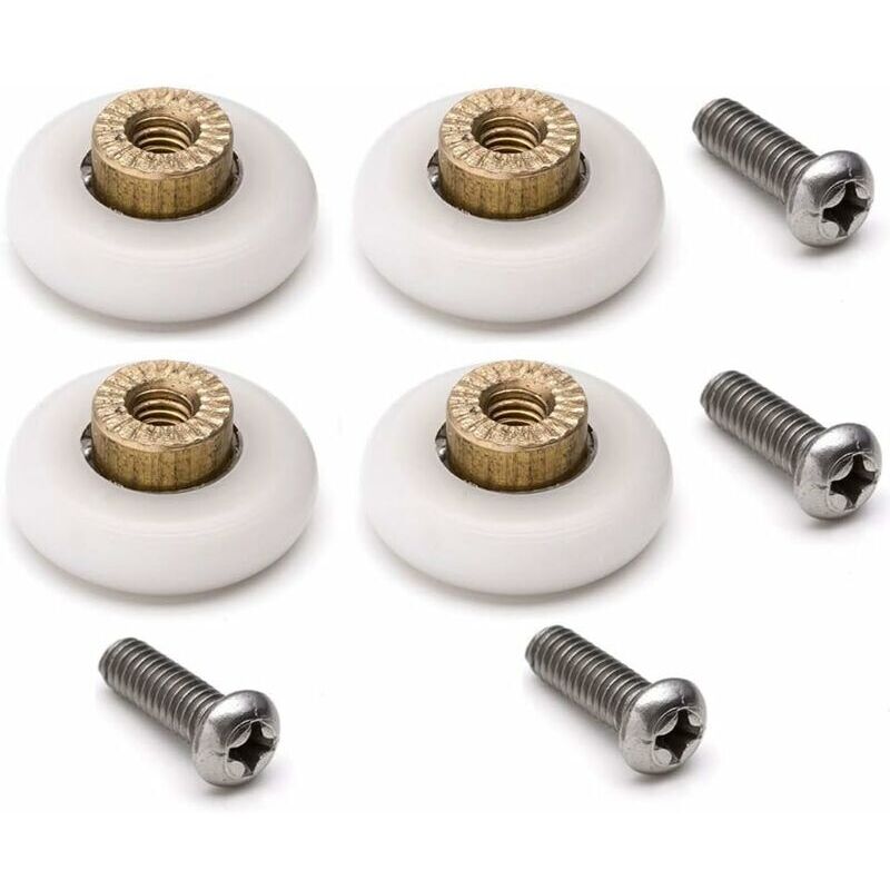 foto del prodotto lablanc set di 4 rulli di ricambio per porta doccia 19 mm con viti m4 diametro 19 mm