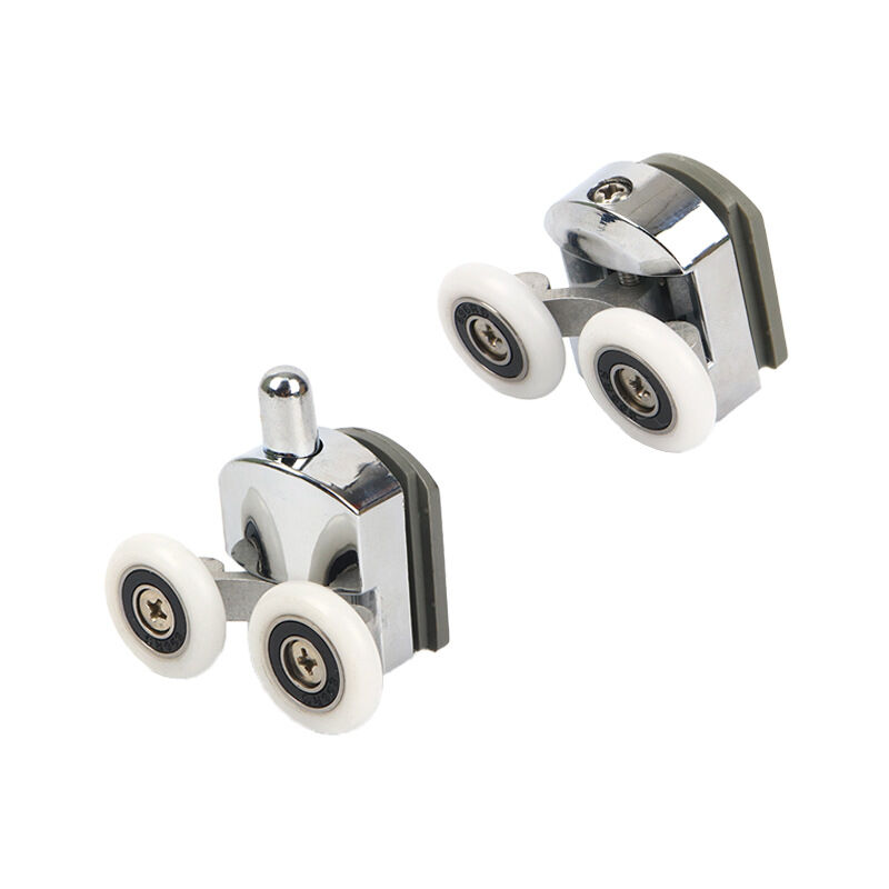 foto del prodotto lablanc set di 4 rulli doppi per porta doccia scorrevole, 2 ruote in lega di zinco da 23 mm di diametro per bagno