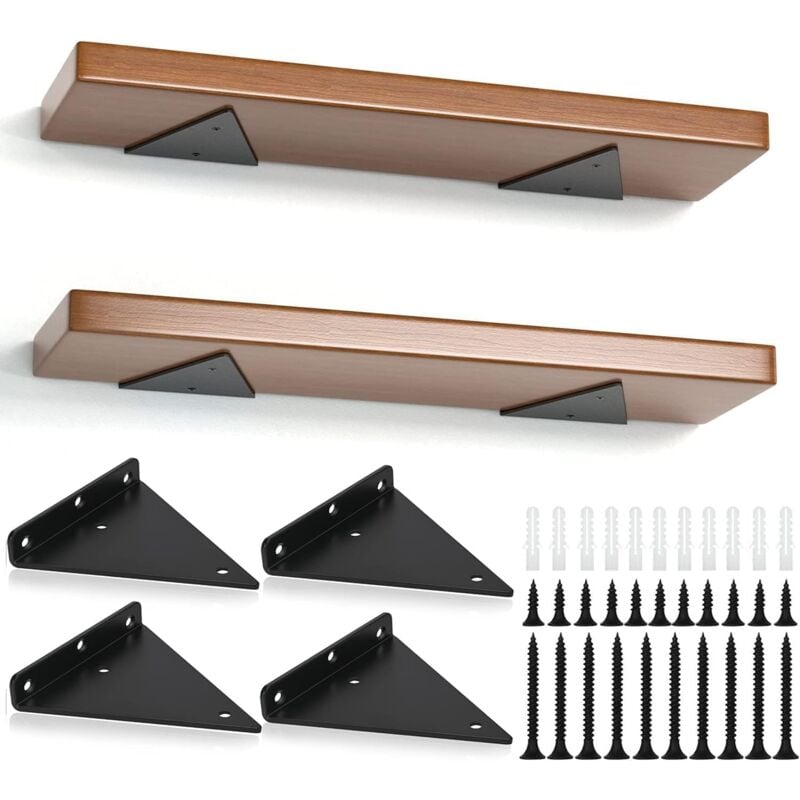 foto del prodotto lablanc set di 4 staffe per mensole triangolari, staffe per mensole galleggianti in ferro da 14 cm, staffe per mensole in metallo da parete per