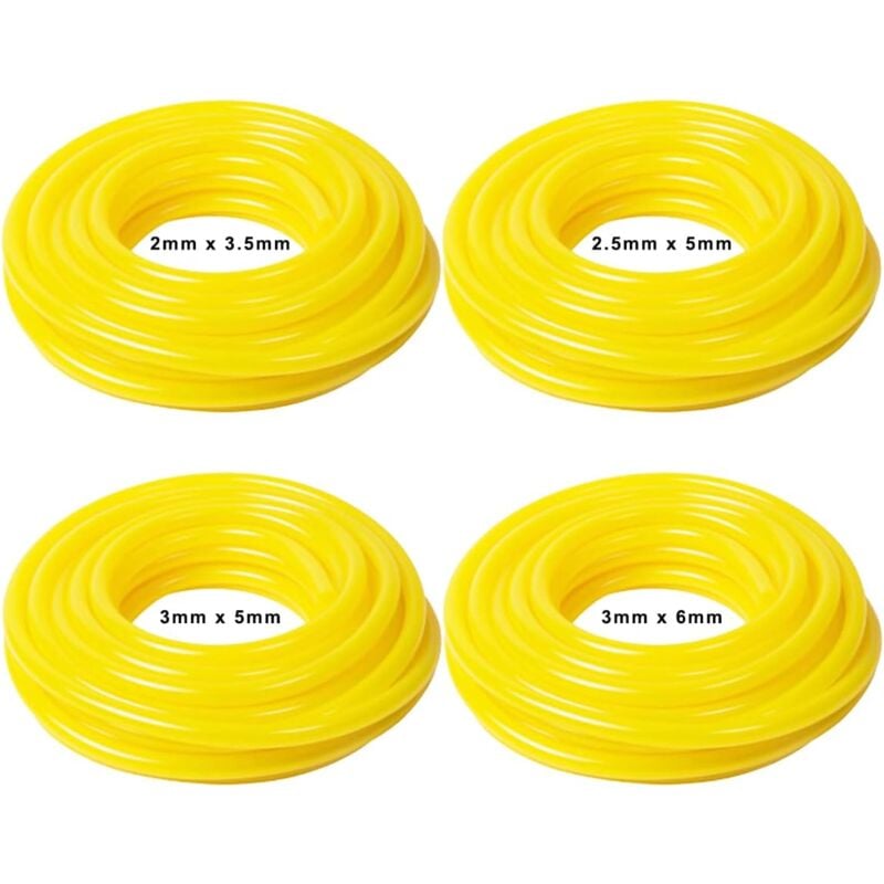 foto del prodotto lablanc set di 4 tubi carburante in pvc lunghezza 1,5 m dimensioni diametro interno x diametro esterno 2,5 x 5 mm, 3 x 5 mm, 2 x 3,5 mm, 3 x 6 mm