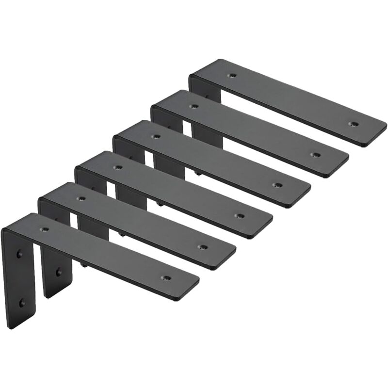 foto del prodotto lablanc set di 6 staffe per mensole a muro, staffe per mensole industriali resistenti, staffe per mensole resistenti, staffe a l, spessore 5 mm con