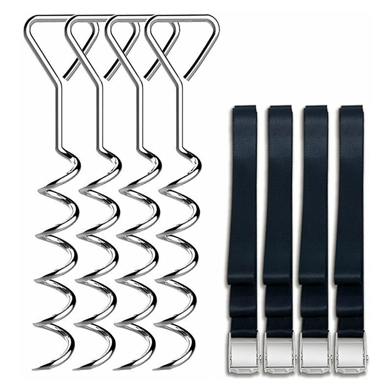foto del prodotto lablanc set di ancoraggio per trampolino, kit di ancoraggio per trampolino resistente, kit di ancoraggio a terra con 4 picchetti e cinghie