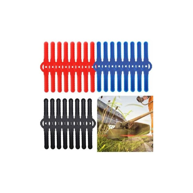 foto del prodotto lablanc set di lame per decespugliatore da 24 pezzi, tagliabordi in plastica, attrezzo da giardino, lama di ricambio per tagliabordi a batteria