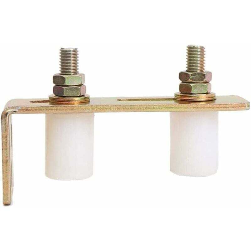 foto del prodotto lablanc set di porte scorrevoli con rulli di guida doppi regolabili in nylon e staffa per montante a l per porta scorrevole, accessori per rulli di